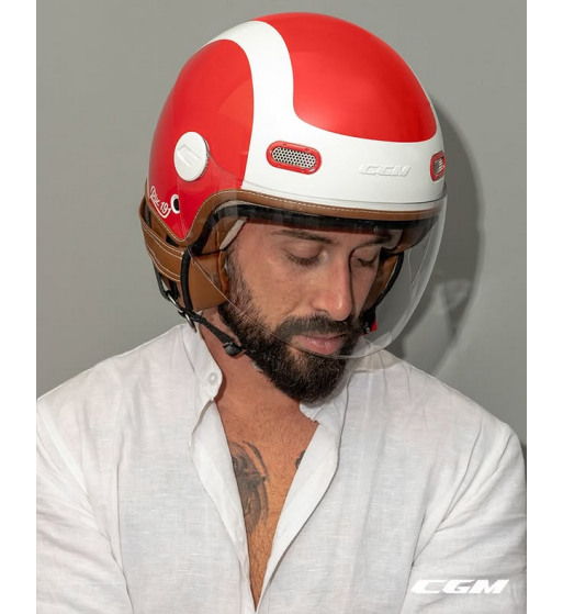 Casco jet 191 PIX SPRINT  /Rojo Blanco