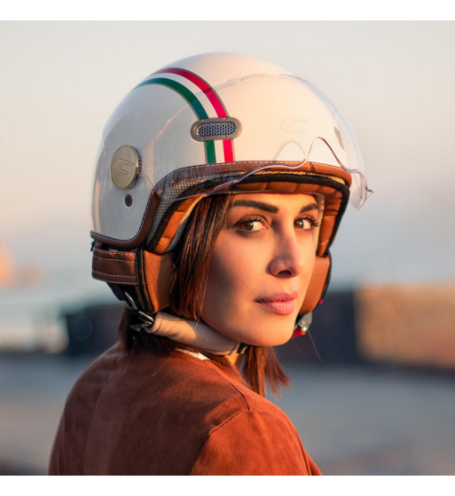 Casco jet 191 PIX ITALIA  / Verde Blanco Rojo