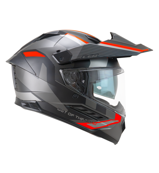 Casco Integral Enduro 366 DUAL RANGER  / Negro Rojo Fluo Opaco