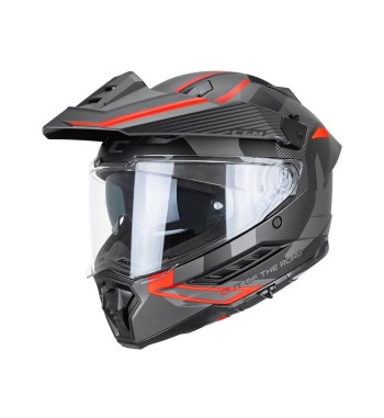 Casco Integral Enduro 366 DUAL RANGER  / Negro Rojo Fluo Opaco