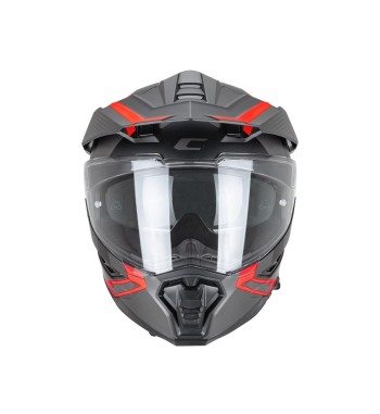 Casco Integral Enduro 366 DUAL RANGER  / Negro Rojo Fluo Opaco