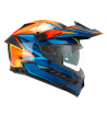 Casco Integral Enduro 366 DUAL BEAT  / Azul Naranja Amarillo Fluo