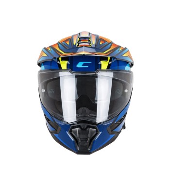 Casco Integral Enduro 366 DUAL BEAT  / Azul Naranja Amarillo Fluo