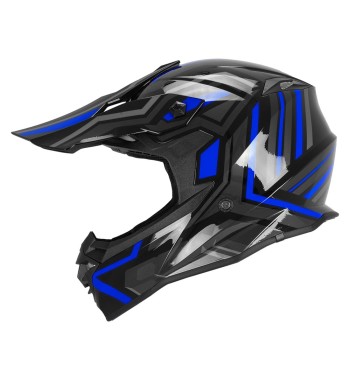 Casco Integral MUD-X FURY  / Negro Gris Azul