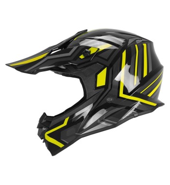 Casco Integral MUD-X FURY  / Negro Gris Amarillo