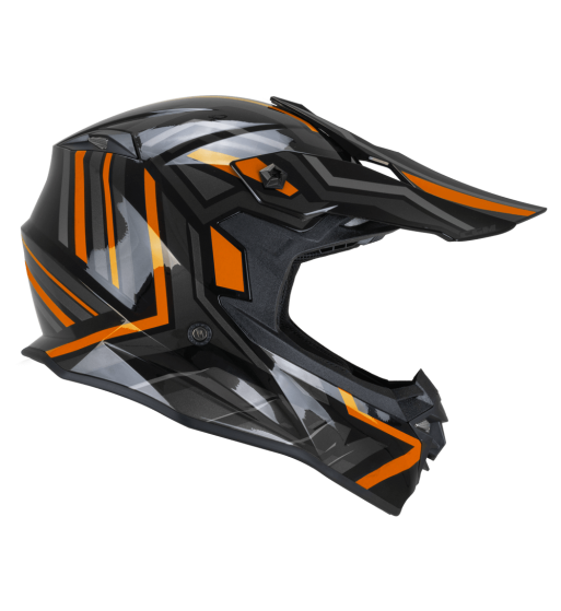 Casco Integral MUD-X FURY  / Negro Gris Naranja