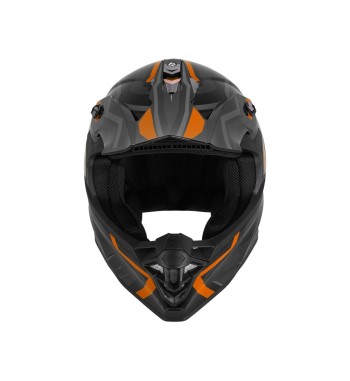 Casco Integral MUD-X FURY  / Negro Gris Naranja