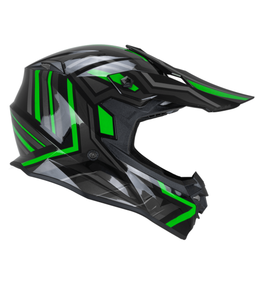 Casco Integral MUD-X FURY  / Negro Gris Verde