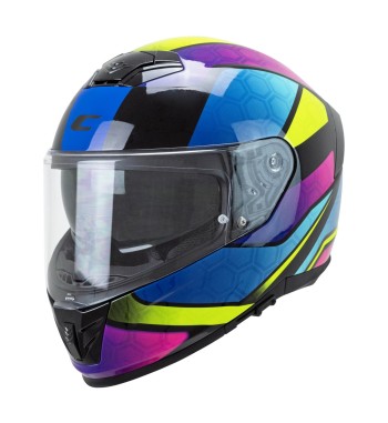 Casco Integral FIBRA  361 AVENT NEON / Rosa Azul Amarillo Fluo