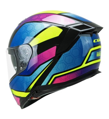 Casco Integral FIBRA  361 AVENT NEON / Rosa Azul Amarillo Fluo