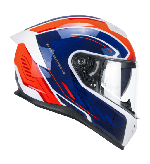 Casco Integral FIBRA  361 AVENT RACE / Blanco  Azul Rojo Fluo