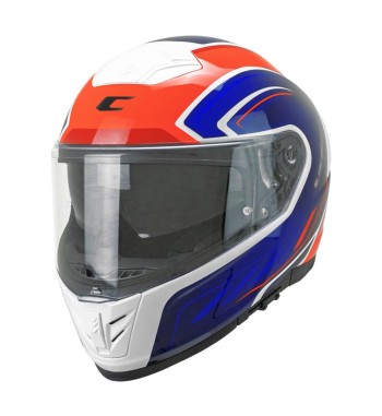 Casco Integral FIBRA  361 AVENT RACE / Blanco  Azul Rojo Fluo
