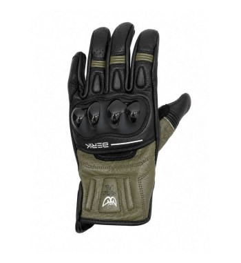 Guantes en piel BERIK  TEX-2 / Negro - Verde Militar