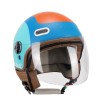 Casco jet 191 PIX SPRINT  / Celeste Naranja Opaco