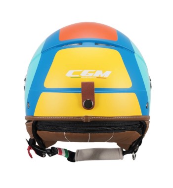 Casco jet 191 PIX SPRINT  / Celeste Naranja Opaco